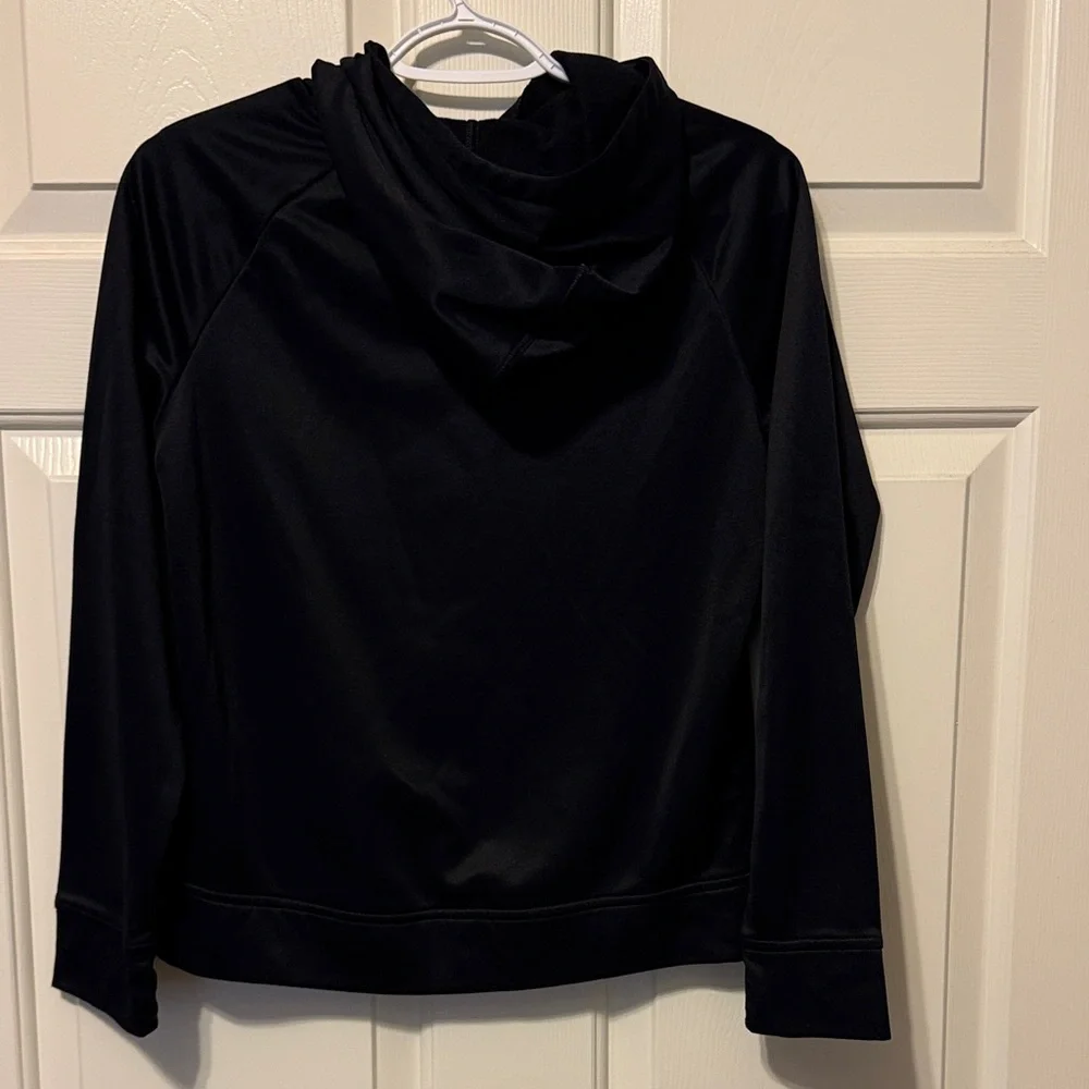 Boys large drifit Nike Black Hoodie with white 'Just Do It' - Picture 3 of 4